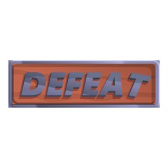 Defeat gameplay icon cartoon vector. Game ui casino. Computer console