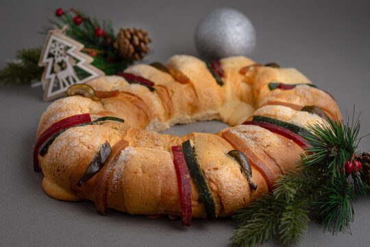 homemade traditional rosca de reyes