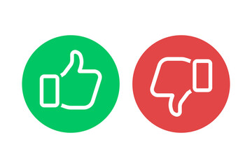 Like and dislike icon vector illustration. Colours button - obrazy, fototapety, plakaty