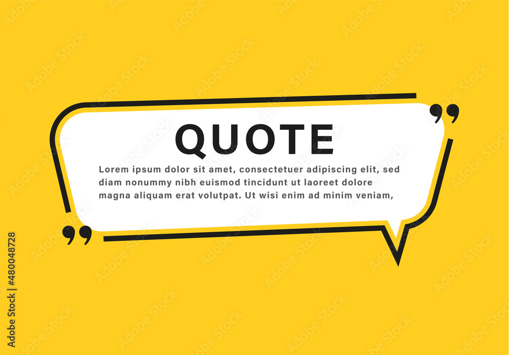 Poster quote box speech bubble frame. texting boxes with quotation marks. line quote frames	
