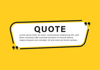 quote box frame. texting boxes with quotation marks. line quote frames	
