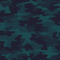 Full seamless modern halftone lines camouflage pattern for decor and textile. Camo design for textile fabric printing and wallpaper. Army model design for trend fashion.