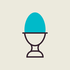 Soft boiled egg in an egg cup vector icon