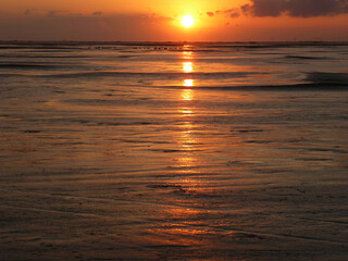 Fototapeta na wymiar Beautiful sunset at Borkum island
