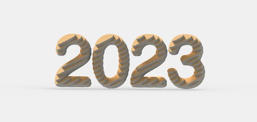 Typography design of 2023 with 3d style design