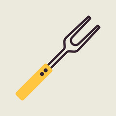 Bbq fork vector icon. Kitchen appliance