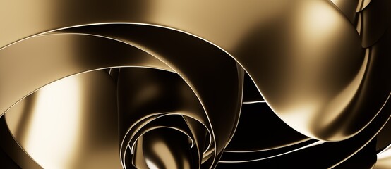 Abstract background with gold line wave. Luxury style. Tech pattern