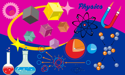 Fototapeta premium Physical processes set of pictures