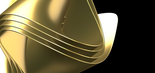 Abstract background with gold line wave. Luxury style. Tech pattern