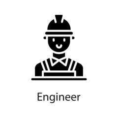 Engineer vector Solid icon for web isolated on white background EPS 10 file