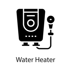 Water Heater vector Solid icon for web isolated on white background EPS 10 file