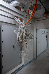 many power cables are laid in a new operating theater building