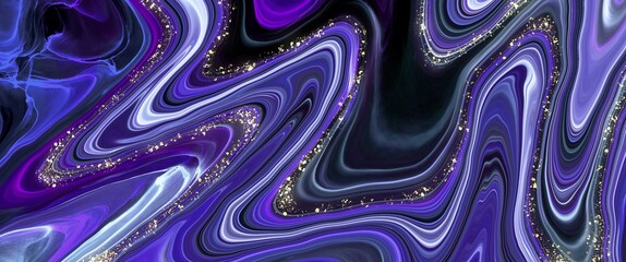 Elegant dark alcohol ink background with marble texture, abstract space theme, golden paths design elements, purple accent, modern fluid art texture, orange color mix, hand drawn painting wallpaper	
