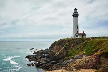 Fotobehang lighthouse on the california coast © Nora