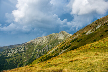 Fototapeta premium mountain landscape with sky and clouds, Western Tatras, Zapadne Tatry, Slovakia, Europe