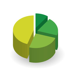 Green pie chart design element