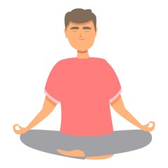 Meditation icon cartoon vector. Man yoga. Zen person