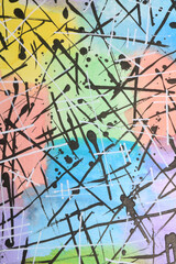 Vibrant Abstract Background made with Paint Swirls and Lines From Brushstrokes