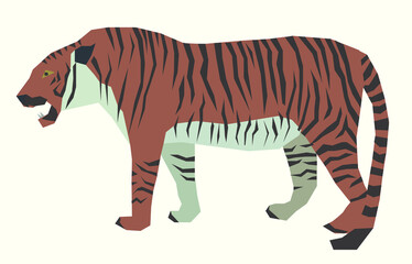 Wild orange striped tiger with character. Picture