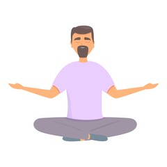 Nature meditation icon cartoon vector. Person pose. Spiritual pose