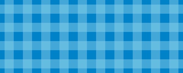 Fototapeta premium Banner, plaid pattern. Blue on Sky blue color. Tablecloth pattern. Texture. Seamless classic pattern background.