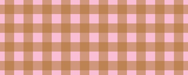 Banner, plaid pattern. Pink on Brown color. Tablecloth pattern. Texture. Seamless classic pattern background.