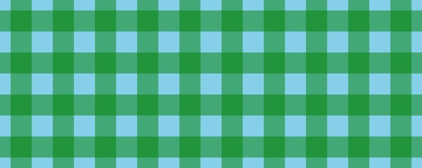 Banner, plaid pattern. Sky blue on Green color. Tablecloth pattern. Texture. Seamless classic pattern background.