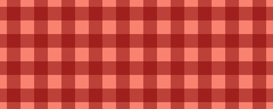 Banner, plaid pattern. Salmon on Maroon color. Tablecloth pattern. Texture. Seamless classic pattern background.