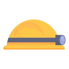 Light helmet icon cartoon vector. Mining industry. Sand loader