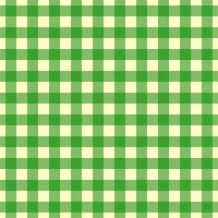 Behang Geruit patroon. Beige op groene kleur. Tafelkleed patroon. Textuur. Naadloze klassieke patroonachtergrond. © Mahir