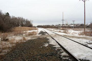 Fototapeta na wymiar Winter Railway