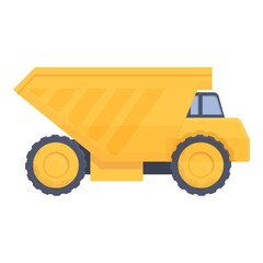 Dump truck icon cartoon vector. Mine construction. Sand loader