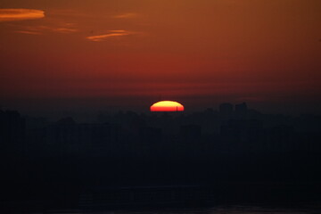 sunset over the city