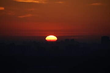 sunset over the city