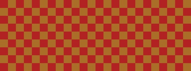 Checkerboard banner. Brown and Firebrick colors of checkerboard. Small squares, small cells. Chessboard, checkerboard texture. Squares pattern. Background.