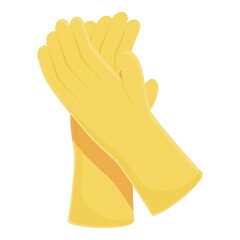 Rubber gloves icon cartoon vector. Cleaning professional. Person cleaner