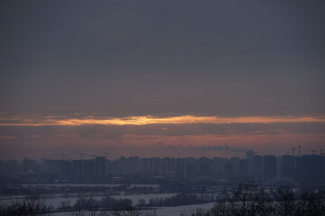 time clouds over the city