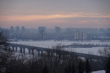 sunrise over the city