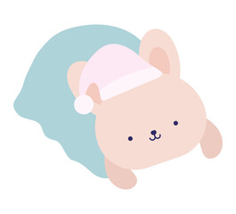 sleepy pink rabbit