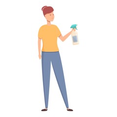 Window spray cleaner icon cartoon vector. House work. Household cleaning