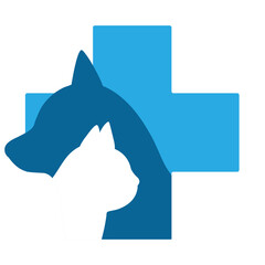 Veterinary clinic logo illustration on white background