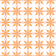 Ethnic hand painted pattern. Orange rare boho