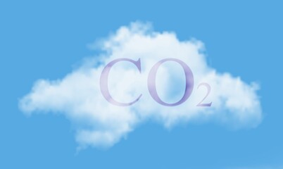 The sky is polluted with CO2. Clouds. Carbon capture technology