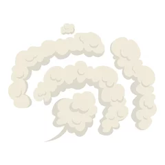 Gardinen Cartoon dust cloud. Comic cloud shape, spray air smoke, fog road, explosion bomb, car gas, puff magic effect, steam wind silhouette, spooky fume smog, neat gam explode bubbles. Vector illustration © lupascoroman