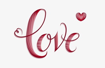 Fototapeta na wymiar Hand drawn love word for Valentine's Day