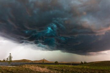 storm over a field