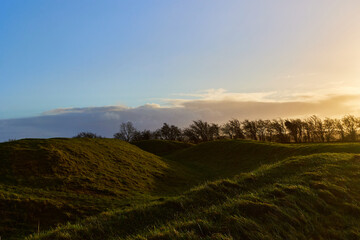 Fototapeta premium Hill of Tara, an archaeological complex, ancient monuments. seat of the High King of Ireland, County Meath, Ireland