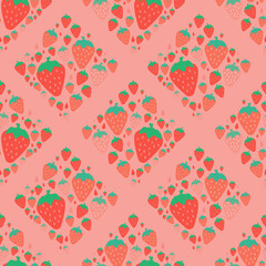 pastel strawberry in square shape seamless background for fabric pattern