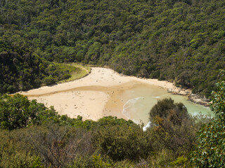 Parker River flows enters the coast at Parker Inlet in a 200 m deep bay - Great Ocean Walk, Victoria, Australia