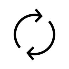 Synchronize icon isolated on white background